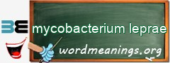 WordMeaning blackboard for mycobacterium leprae